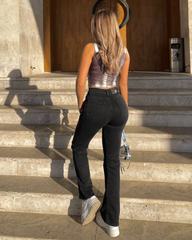 Farmerke dubokog struka sa zvonastim nogavicama 508/122C