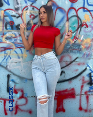 Svetle farmerke dubokog struka prorezima