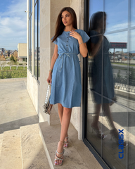 ClassX Lagana Teksas haljina sa kratkim rukavima